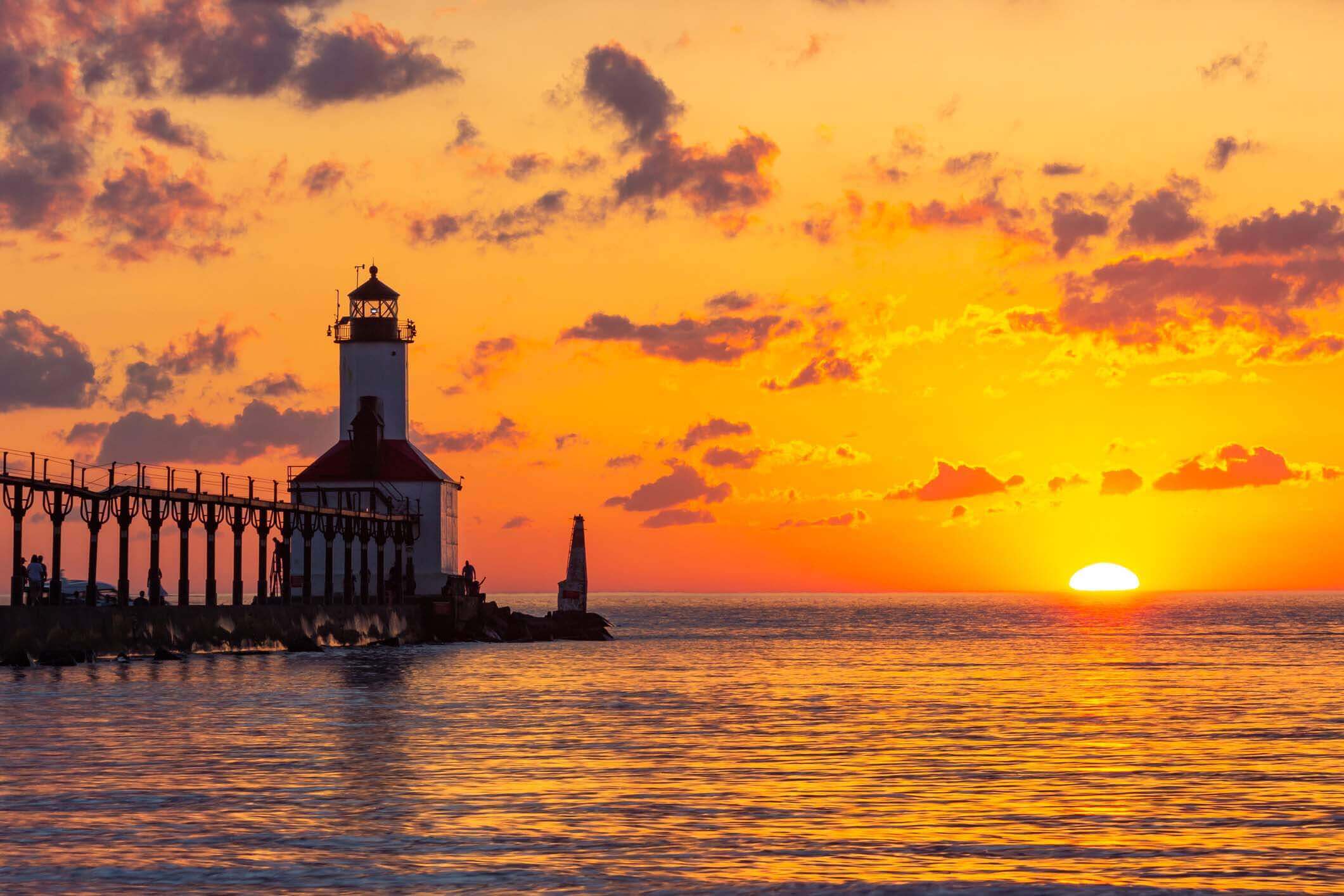 Michigan City lighthouse in Indiana