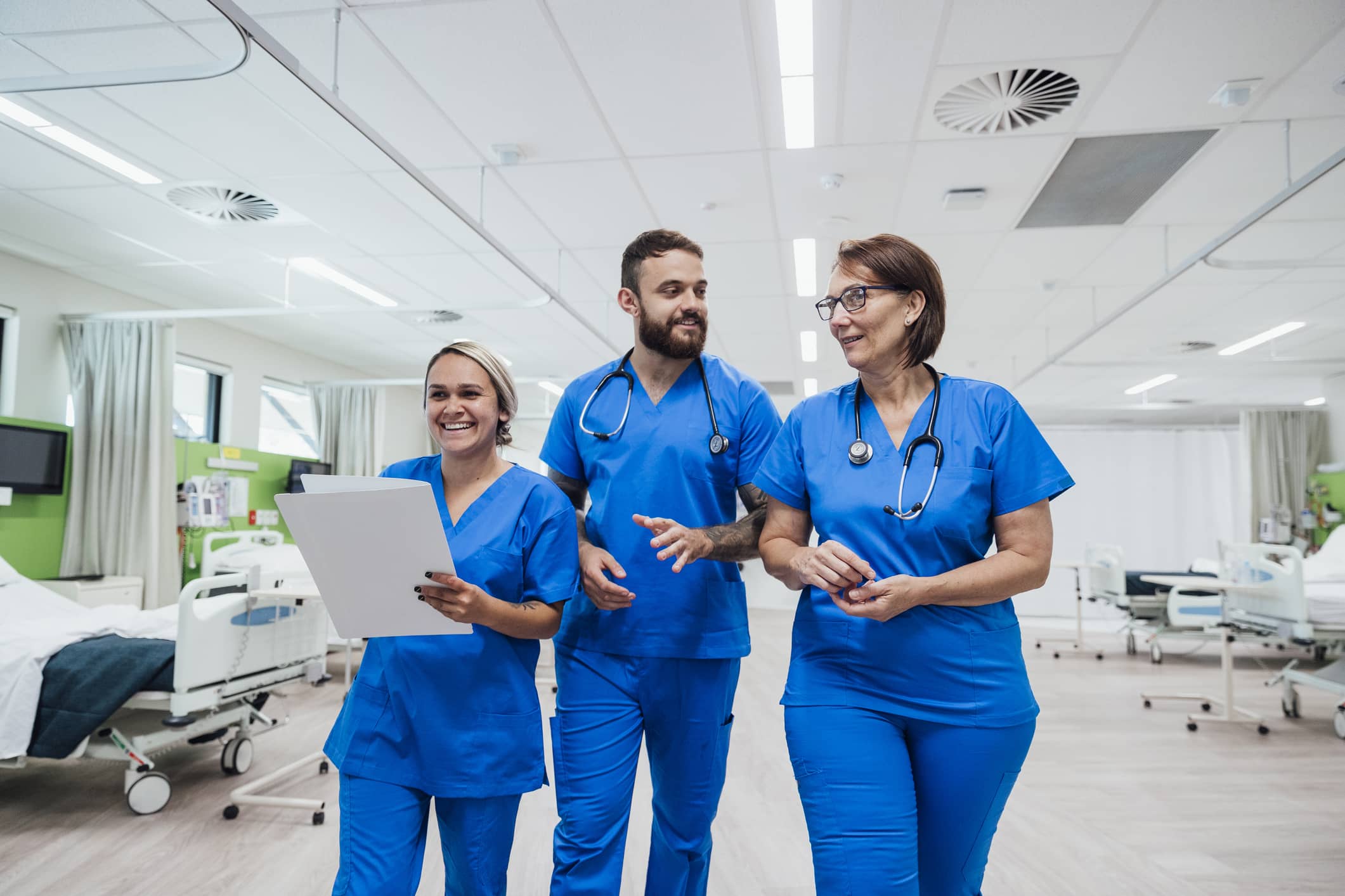 Nurses talking together