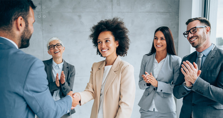 Business people shaking hands