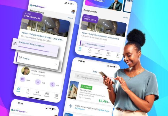 AMN traveler checking the status of their credentialing.