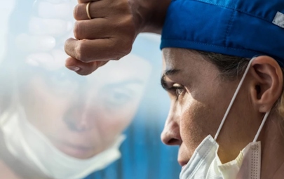 An emotional nurse reflecting An emotional nurse reflecting