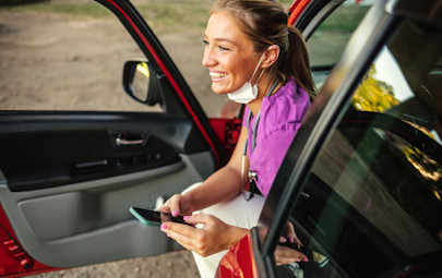 travel nurse arriving to her next assignment travel nurse arriving to her next assignment