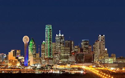 Dallas Texas skyline lit up at night Dallas Texas skyline lit up at night