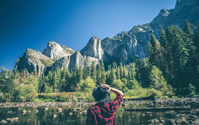a person exploring California a person exploring California