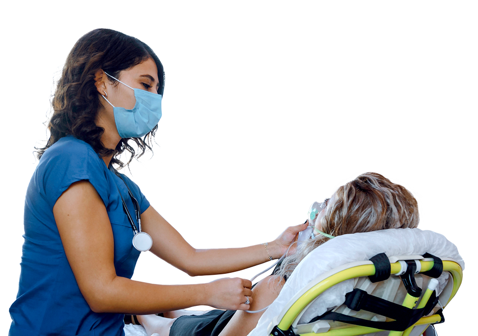 Crisis nurse with patient