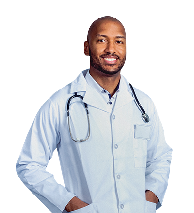 Male physician with stethoscope